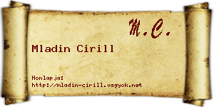 Mladin Cirill névjegykártya